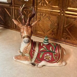 Fitz and Floyd Holiday Reindeer Figurine